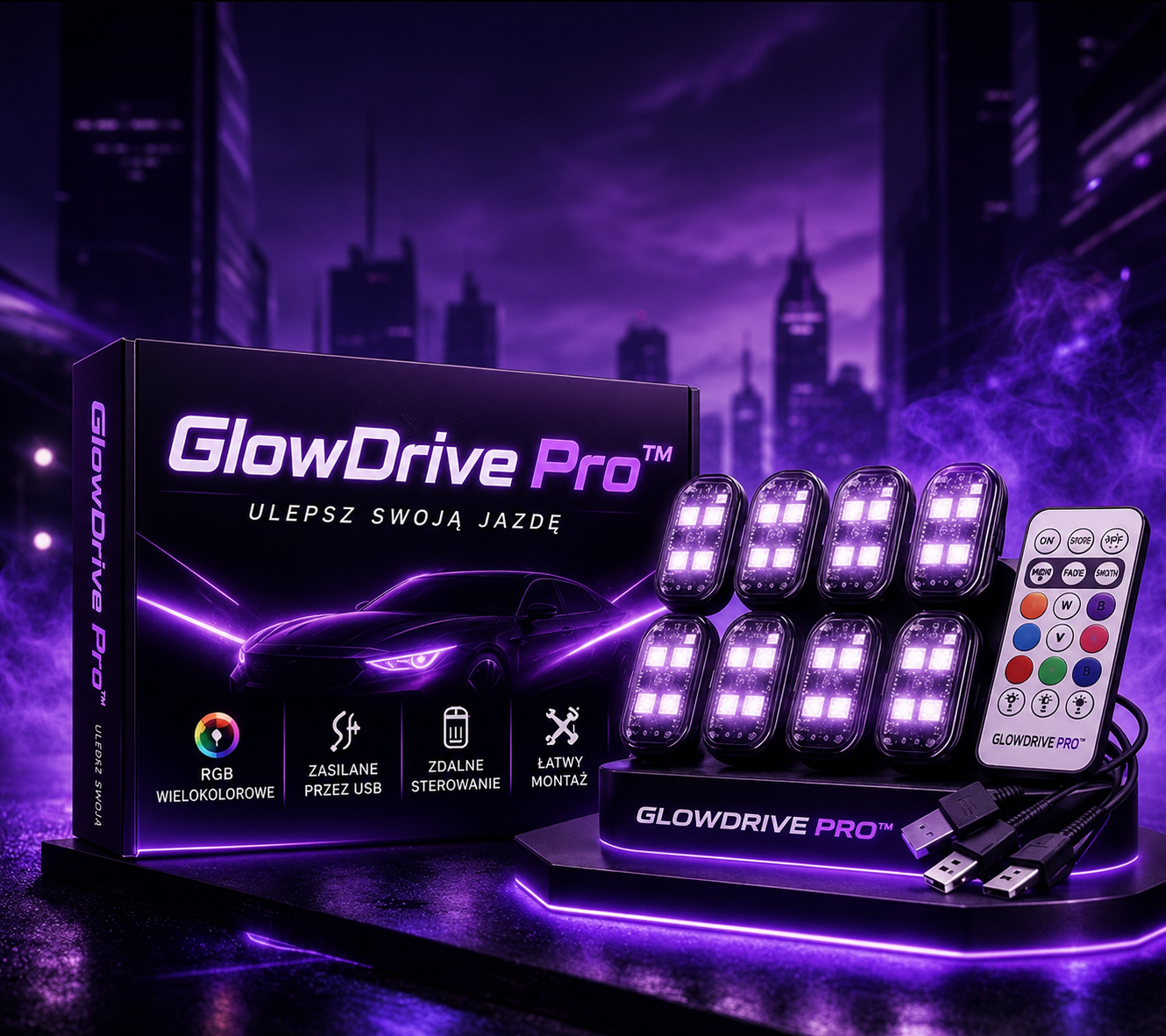 GlowDrive Pro™ – Zestaw Premium Świateł LED do Auta